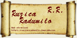 Ružica Radumilo vizit kartica